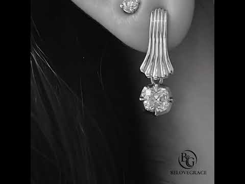Multi-Line Flowing Design Cushion Cut Moissanite Dangle Earrings For Women