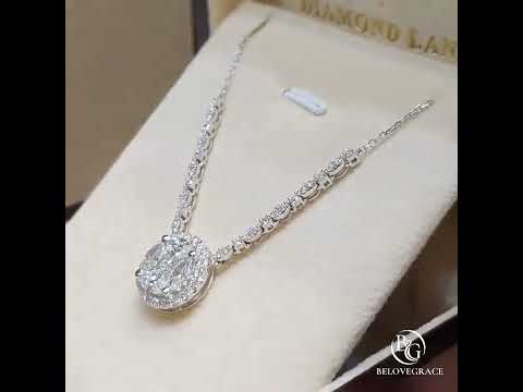 Classy Marquise & Round Cut White Sapphire Pendant Necklace For Women
