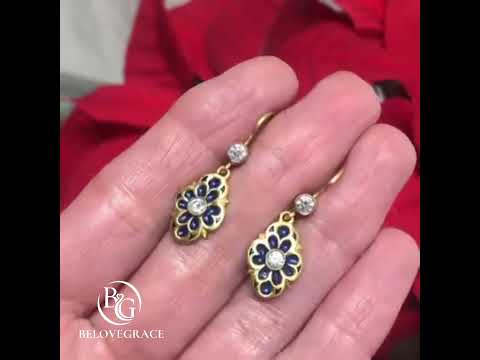 Luxury Jewelry Vintage Golden Round Cut White Sapphire Drop Earrings For Women