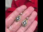 Luxury Jewelry Vintage Golden Round Cut White Sapphire Drop Earrings For Women