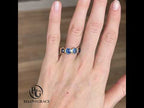 Classic Bezel Eternity Yellow Gold Round Cut Blue Sapphire Wedding Band For Women