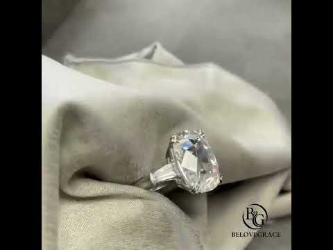 Classic Three-Stone Cushion Cut Moissanite Engagement Ring For Women