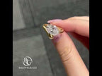 Luxury Jewelry Unique Design Solitaire Yellow Gold Oval Cut White Sapphire Engagement Rings