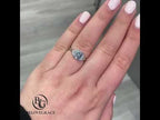 Classic Three Stone Radiant Cut Blue Topaz Engagement Ring