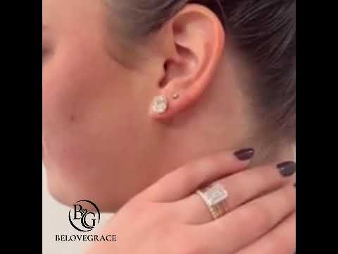 Classic 4 Prong Solitaire Cushion Cut White Sapphire  Stud Earrings For Women