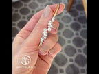 Luxury Jewelry Yellow Gold Round Cut White Sapphire Bangle Bracelet For Women