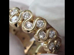 Infinity Yellow Gold Round Cut Symbolic White Sapphire Eternity Wedding Band Ring For Women