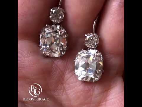 Luxury Jewelry Classic Cushion & Round Cut White Sapphire Drop Earrings For Women