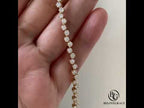 Classic Round Cut Yellow Gold Pavé Cluster Tennis Bracelet For Women