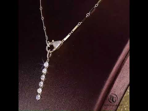Golden Lock Design Round Cut White Sapphire Pendant Necklace For Women