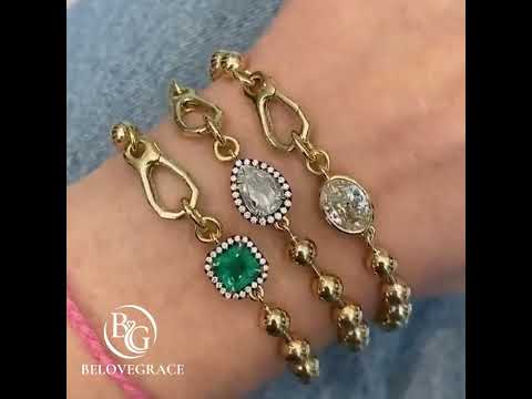 Yellow Gold Unique Design Bezel Cushion Cut Yellow Sapphire Charm Chain Bracelet For Women