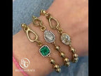 Yellow Gold Unique Design Bezel Cushion Cut Yellow Sapphire Charm Chain Bracelet For Women