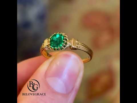 Luxury Jewelry Golden Solitaire Emerald Cut Emerald Sapphire Engagement Rings