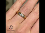 Luxury Jewelry Vintage Design Round Cut Blue & White Sapphire Half Eternity Wedding Band For Women