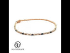 Classic Yellow Gold Marquise & Round Cut Blue & White Sapphire Tennis Bracelet For Women