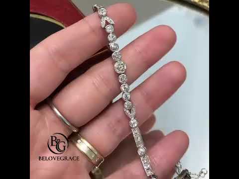 Luxury Jewelry Vintage Design Round Cut White Sapphire Tennis Bracelet For Women