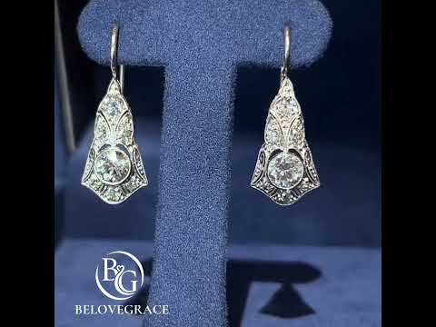 Luxury Jewelry Art Deco Round Cut White Sapphire Drop Earrings For Women