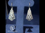 Luxury Jewelry Art Deco Round Cut White Sapphire Drop Earrings For Women
