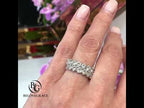 Luxury Jewelry Classic Double Row Round Cut White Sapphire Eternity Wedding Bands