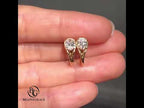 Fashion Yellow Gold Solitaire Oval Cut White Sapphire Hoop Earrings For Women