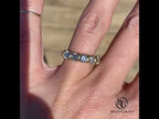 Prong Setting Yellow Gold Round Cut White Sapphire Wedding Band Ring