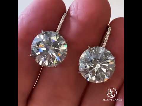 Classic Round Cut White Sapphire Drop Earrings For Women