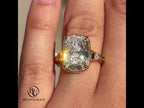 Luxury Jewelry Classic Yellow Gold Cushion Cut White Sapphire Engagement Ring