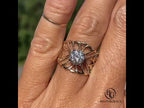 Vintage Filigree Brilliant Cut Yellow Gold Solitaire Band Ring For Women