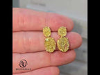 Classic Luxury Jewelry Yellow Gold Oval Cut Canary Sapphire Drop Earrings For Women