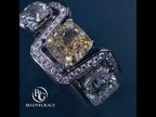 Luxury Jewelry Unique Design Two Tone Radiant Cut Yellow & White Sapphire Wedding Band