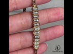 Art Deco Golden Round Cut White Sapphire Bracelet For Women