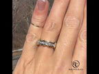 Wave Shape Yellow Gold Round & Princess Cut Wedding Band Ring