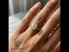 Vintage Three Stone Bezel Yellow Gold Oval Cut White & Blue Sapphire Engagement Ring