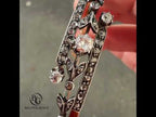 Two Tone Vintage Round Cut White Sapphire Bangle Bracelet For Women