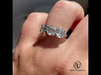 Vintage Three Stone Trilogy Design Cushion Cut Moissanite Wedding Ring