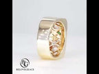 Yellow Gold Art Deco Half Bezel Cushion Cut Emerald Sapphire Engagement Ring