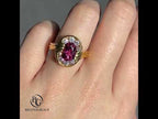 Luxury Jewelry Vintage Halo Oval Cut Ruby Sapphire Engagement Rings