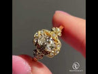Art Deco Filigree Engraving Oval Cut White Sapphire Engagement Ring In Yellow Gold