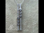 Luxury Jewelry Vintage Double Row Bezel Round Cut White Sapphire Pendant Necklace For Women