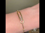 Unique Golden White Sapphire Round Cut Bracelet For Women