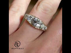 Luxury Jewelry Golden Five Stone Round Cut White Sapphire Half Eternity Wedding Band For Women