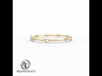 Fashion Cluster Design Yellow Gold Round Cut White Sapphire Layering Bracelet For Women