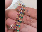 Luxury Jewelry Yellow Gold Round Cut Blue Sapphire Tennis Bracelet For Women