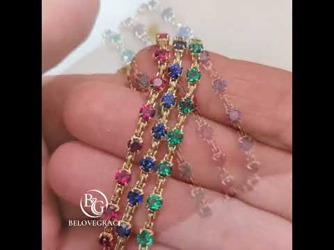 Luxury Jewelry Yellow Gold Round Cut Blue Sapphire Tennis Bracelet For Women
