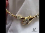 Golden Serpent designs Pear Cut White Sapphire Tennis Necklace For Women