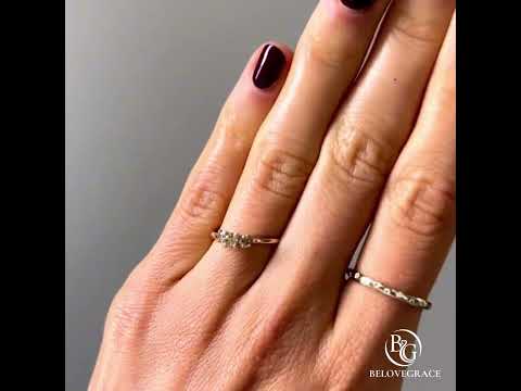 Minimalist Golden Flush Setting Round Cut Stackable Wedding Band Ring