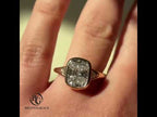 Luxury Jewelry Three Stone Yellow Gold Bezel Cushion Cut White Sapphire Engagement Ring