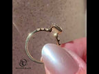 Half Bezel Yellow Gold Cushion & Baguette Cut White Sapphire Engagement Ring